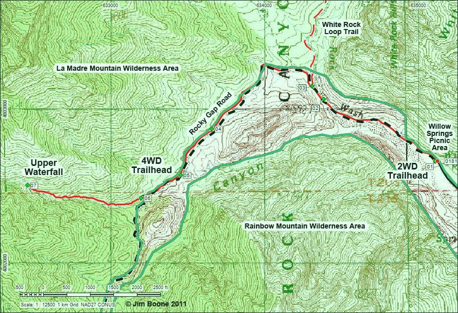 Waterfall Canyon Route Map