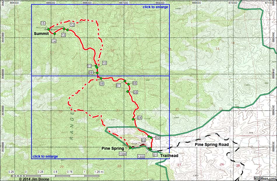 McCullough Mountain Washes Route Map