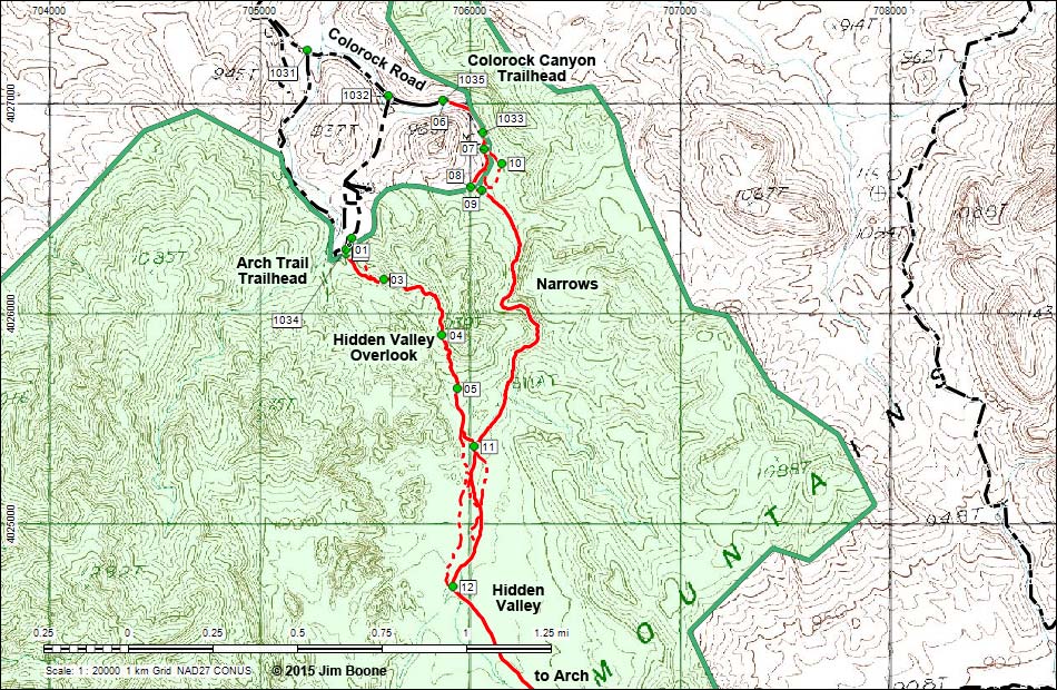 Hidden Valley Overlook Route Map