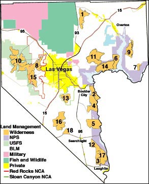 Southern Nevada Wilderness Areas Map