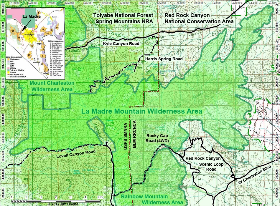 La Madre Mountain Wilderness Area Map