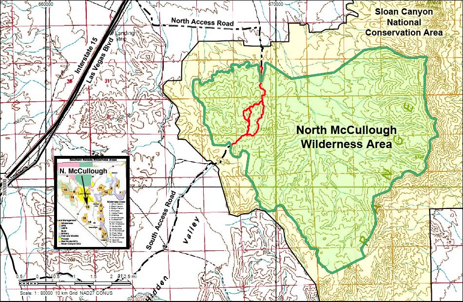 North McCullough Wilderness Area Map