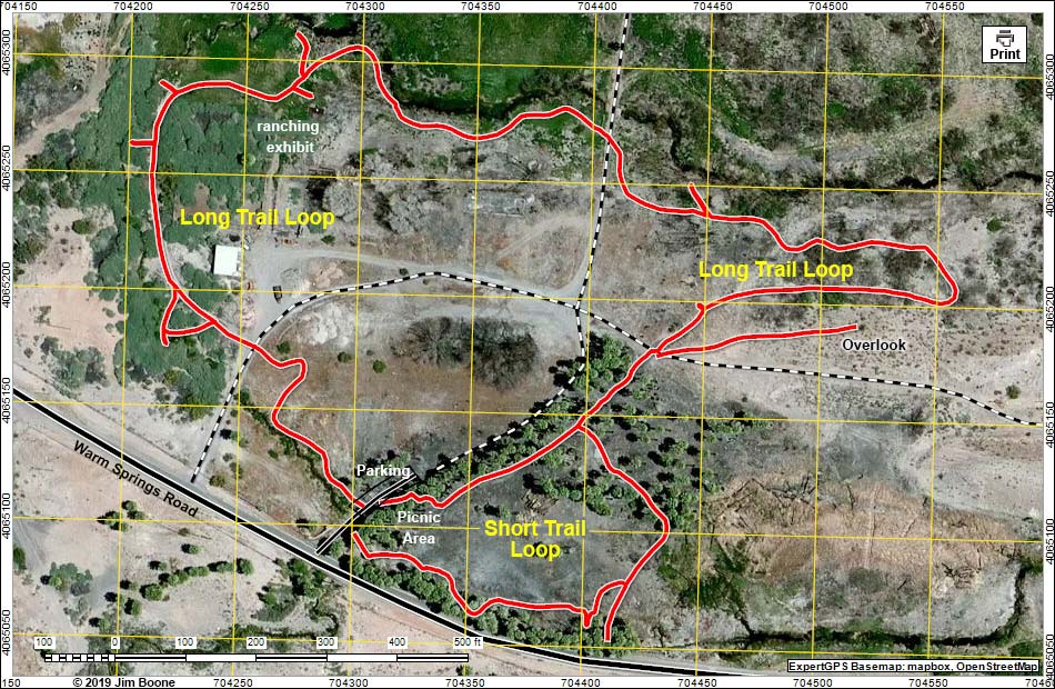 Warm Springs Natural Area Trail Map