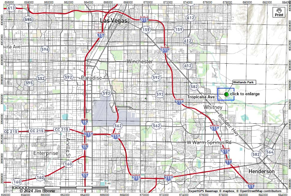 Wetlands Park Nature Preserve Area Map