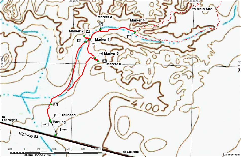 Crystal Wash Rock Art Site Map