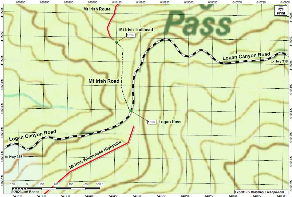 Mt Irish Road Map