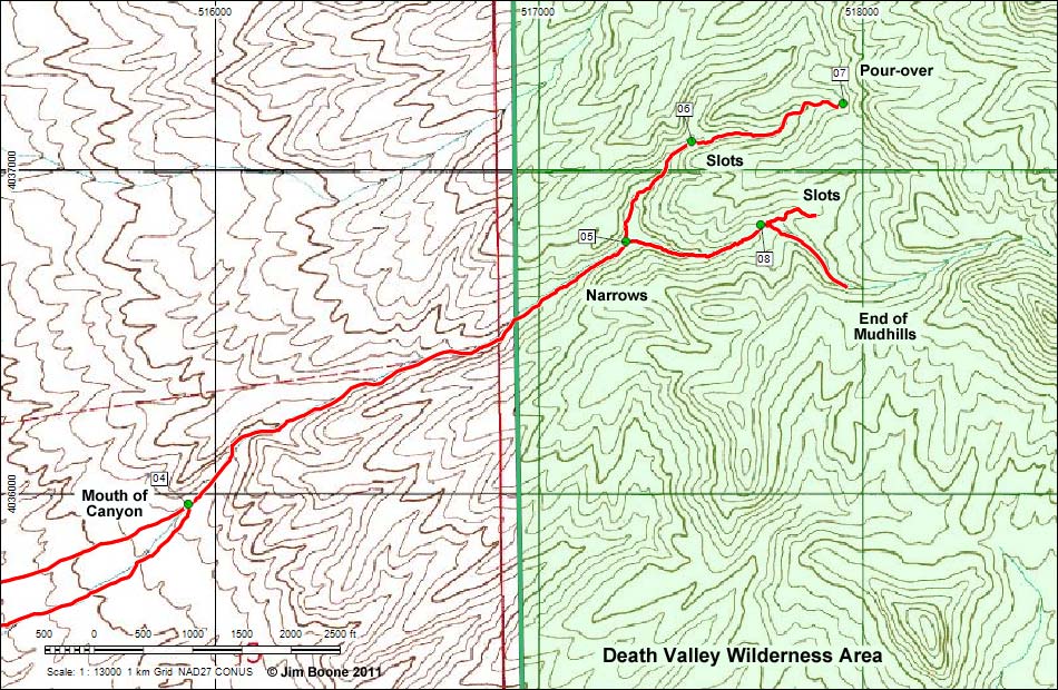 Furnace Slots Hiking Map