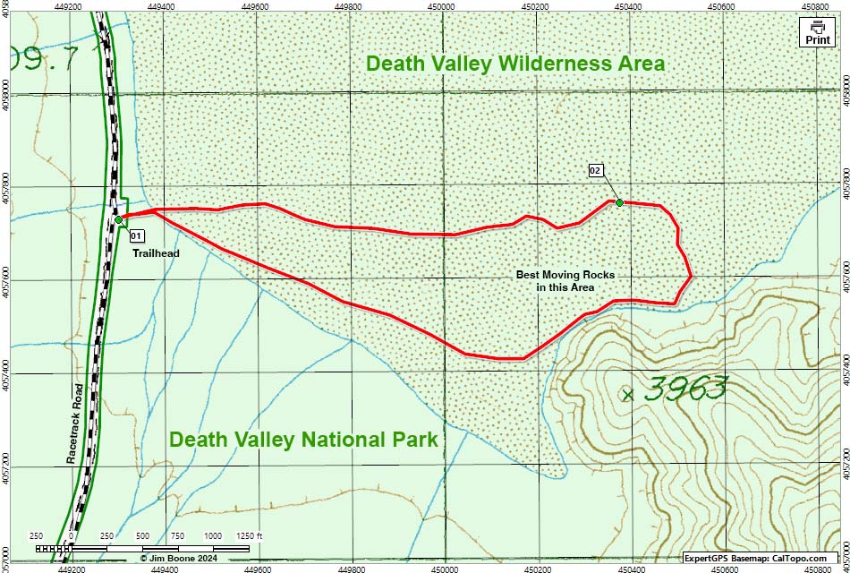 Racetrack Playa Map