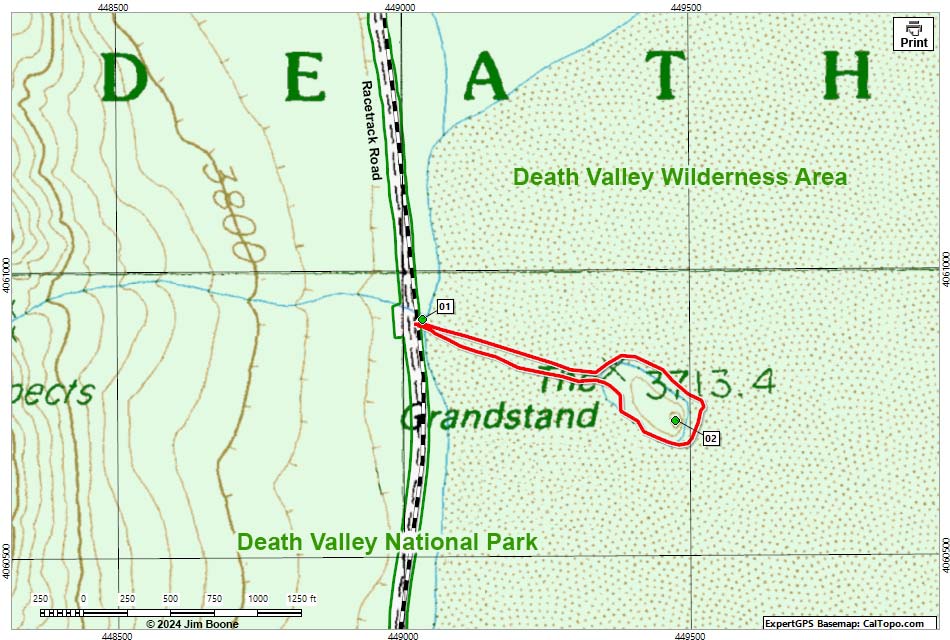 Racetrack Grandstand Trail map