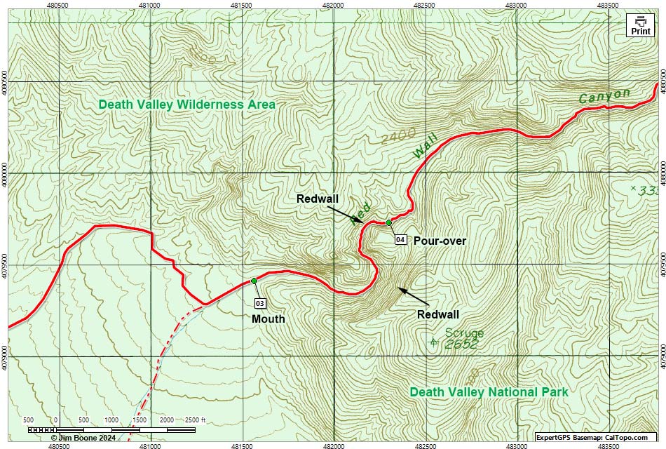 Redwall Canyon Map