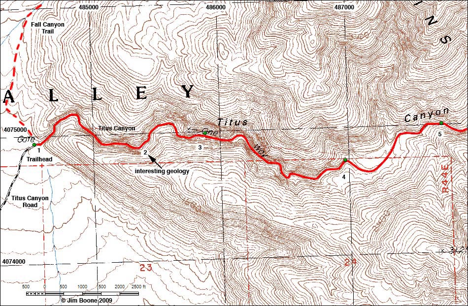 Titus Canyon Map