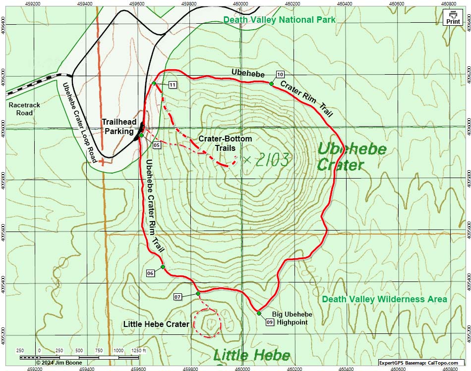 Little Hebe Crater Map