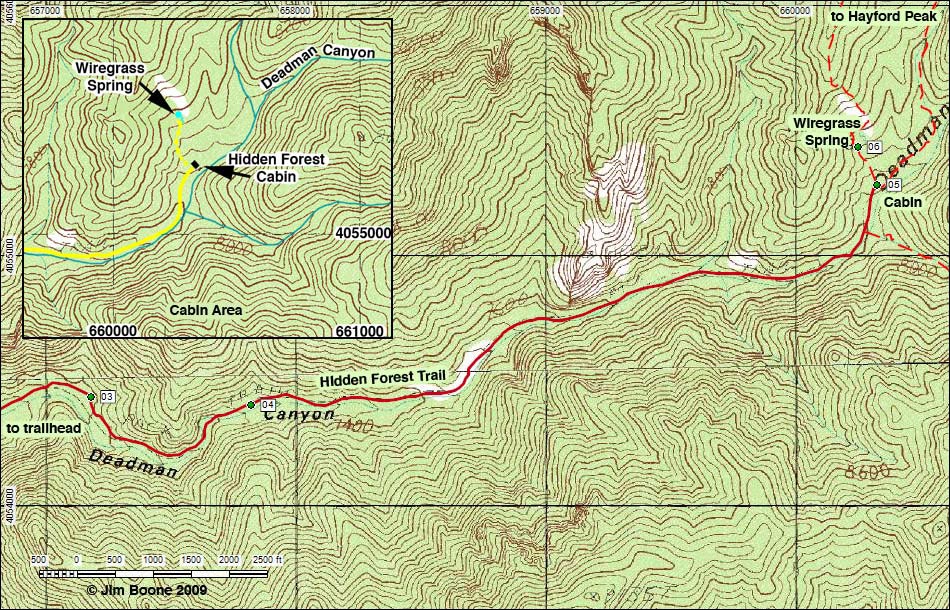Hidden Forest Route Map East Section