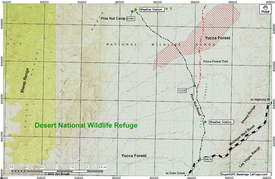 Gass Peak Road Map