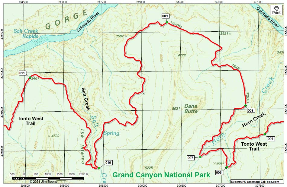 Tonto West Trail Map