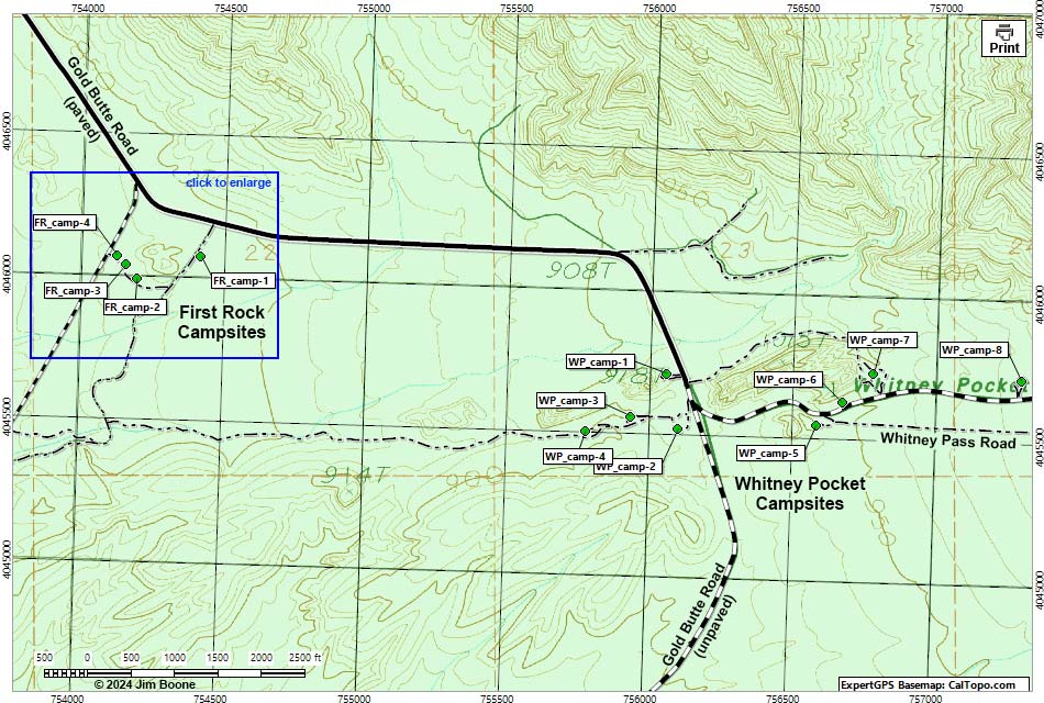 First Rock Camping Map