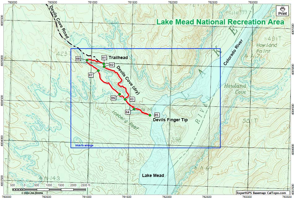 Devils Finger Route Map