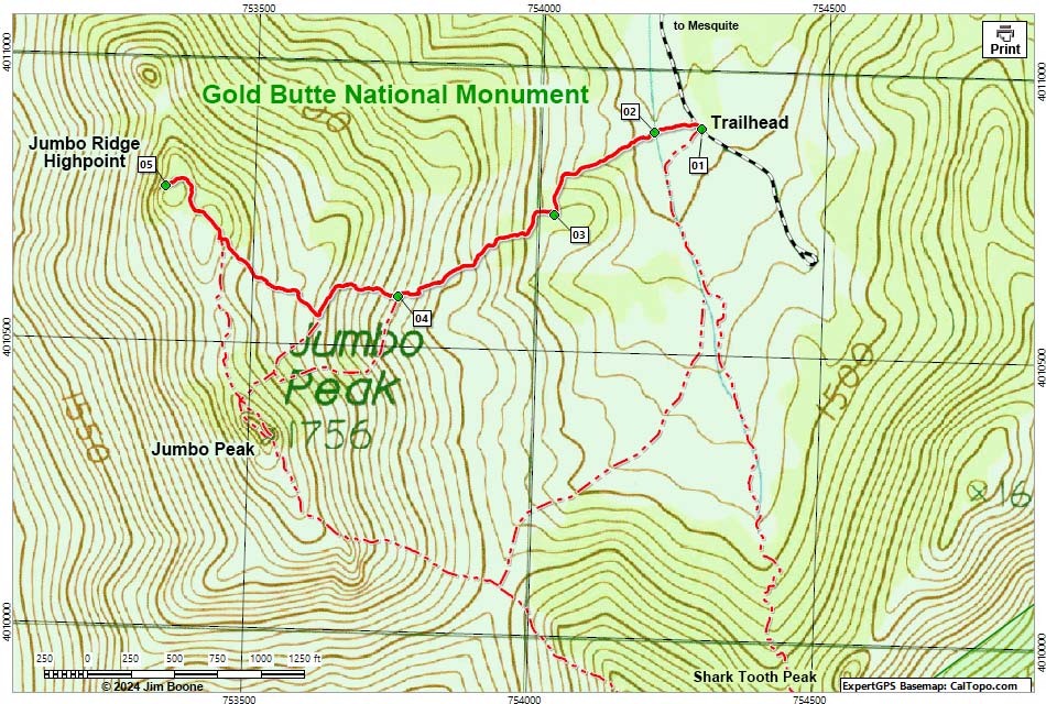 Jumbo Ridge Highpoint Map