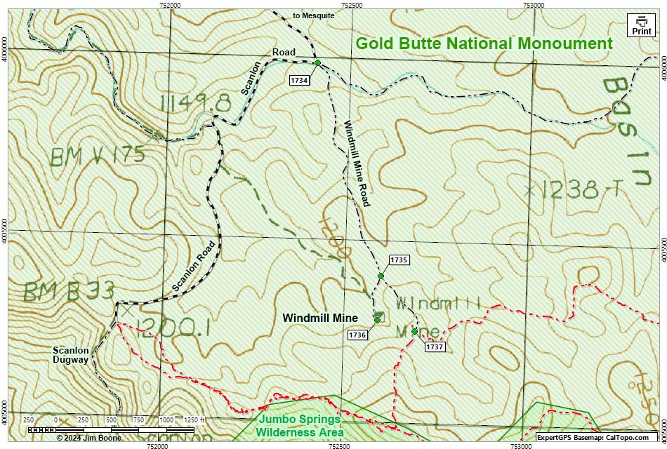 Windmill Mine Road Map