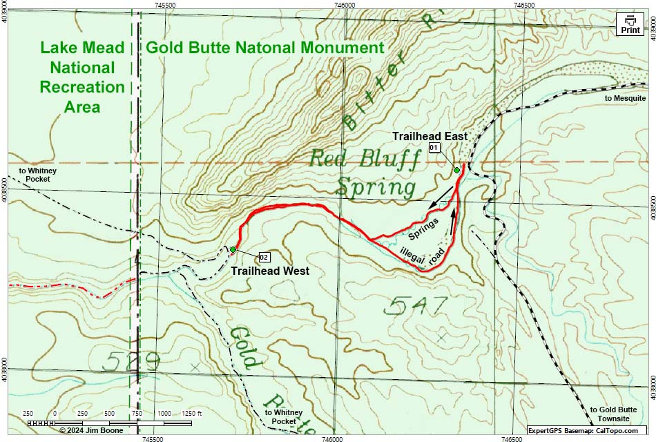 Red Bluff Spring Map