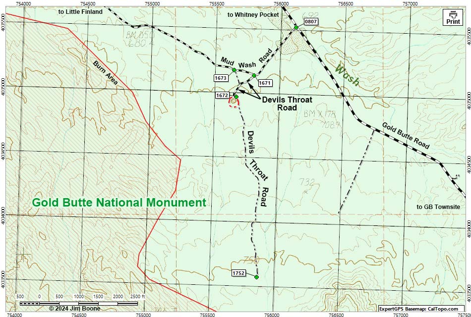 Devils Throat Road Map