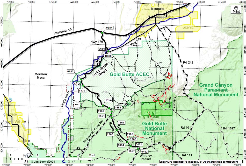 Gold Butte Road Map