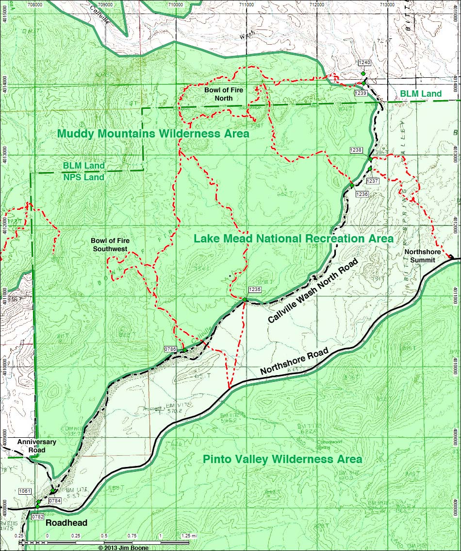 Callville Wash Road, North Map
