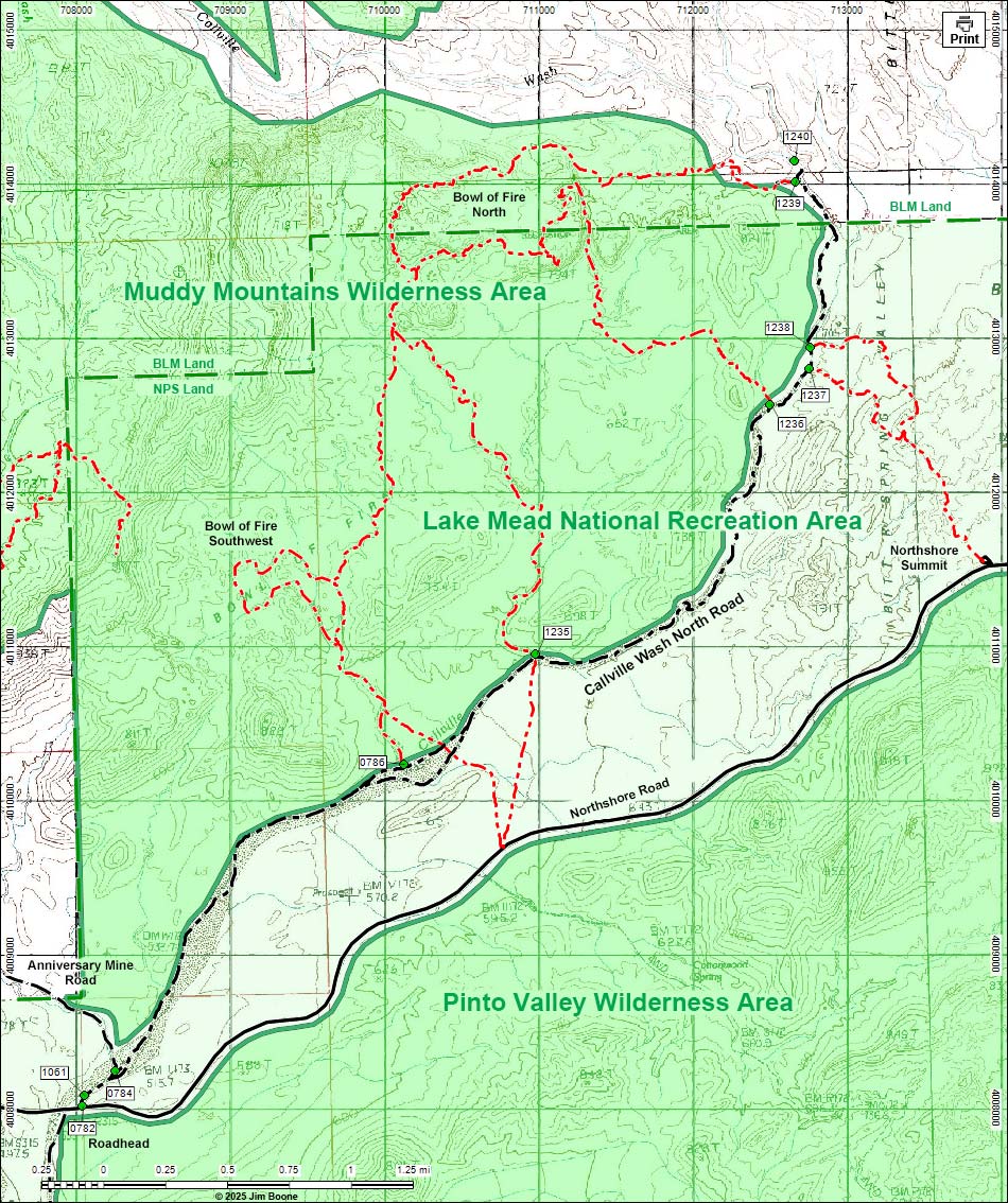 Callville Wash Road, North Map