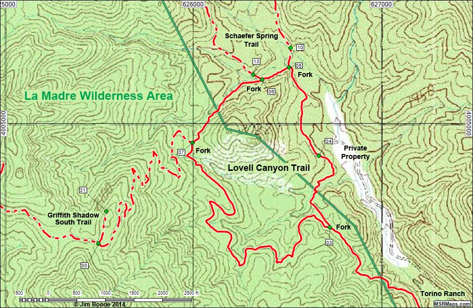 Lovell Canyon Trail Map