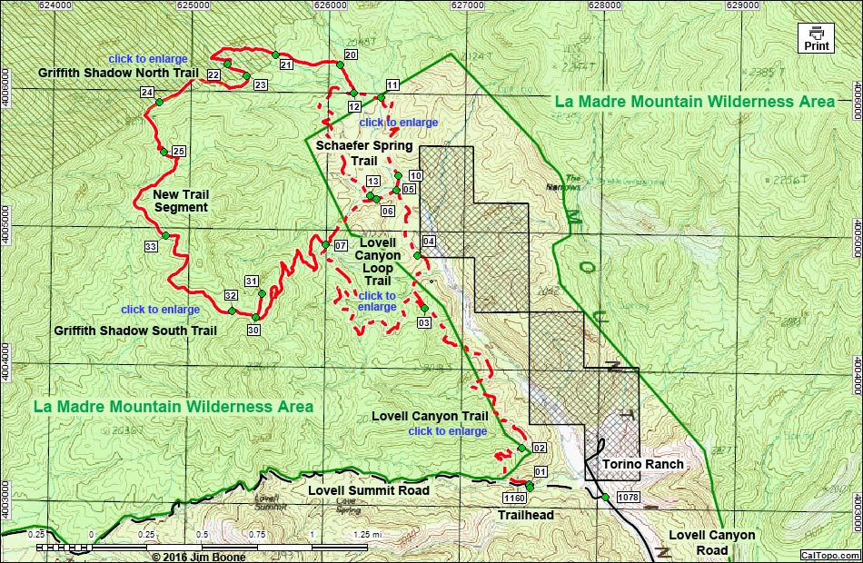 Lovell Canyon Trail Map