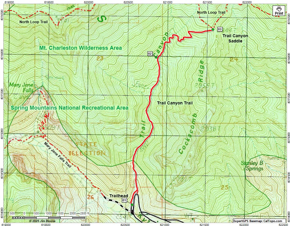 Trail Canyon Trail Map