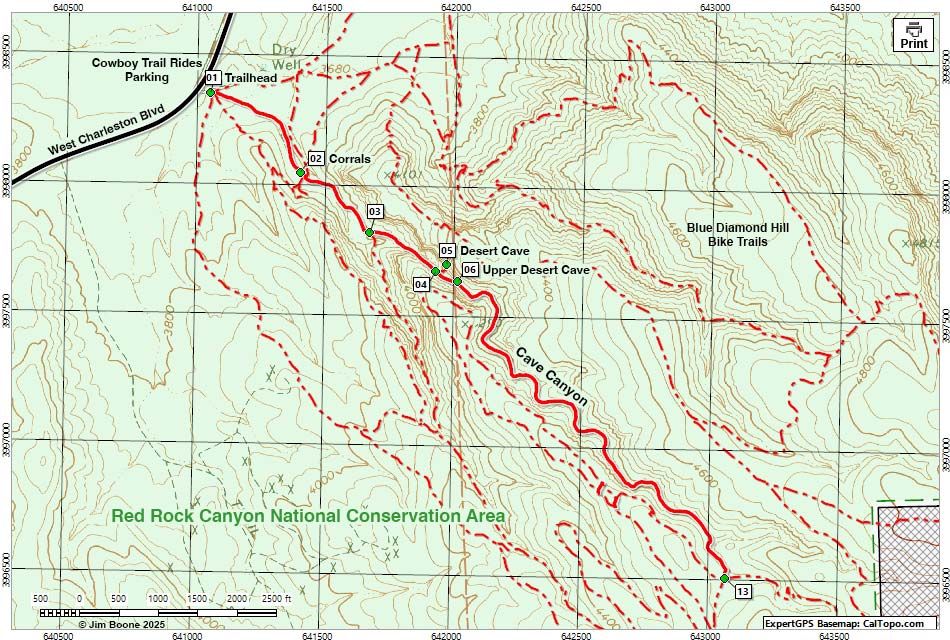 Cave Canyon Trail Map