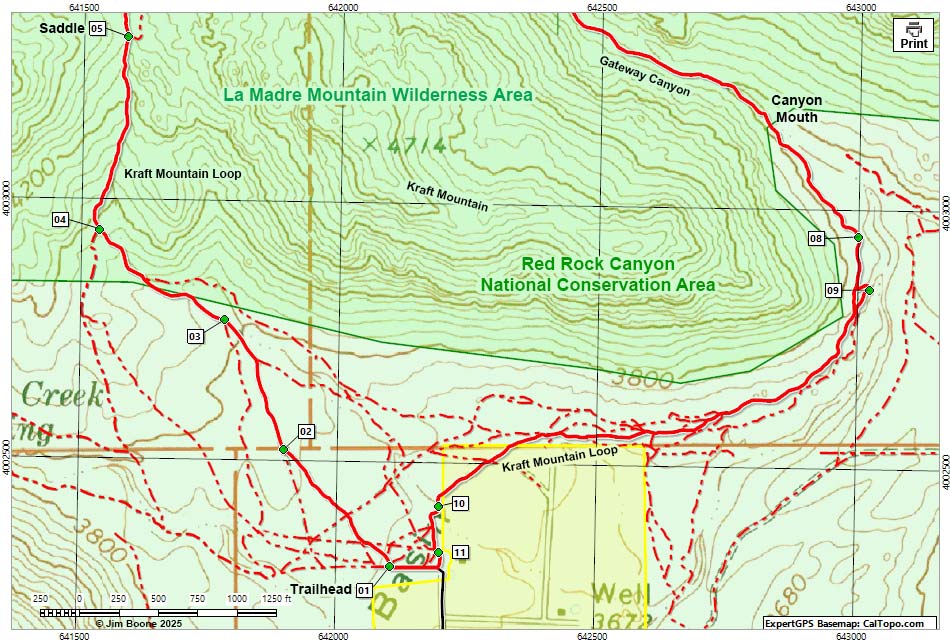 Gateway Canyon Loop Route Map