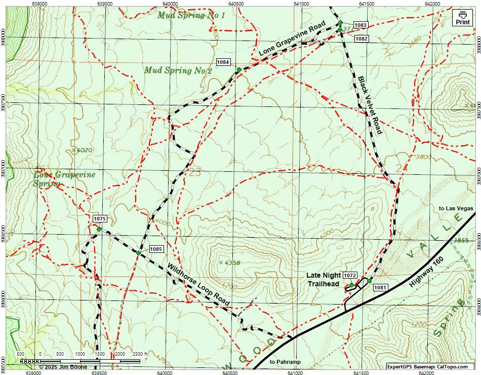 Lovell Canyon Road Map