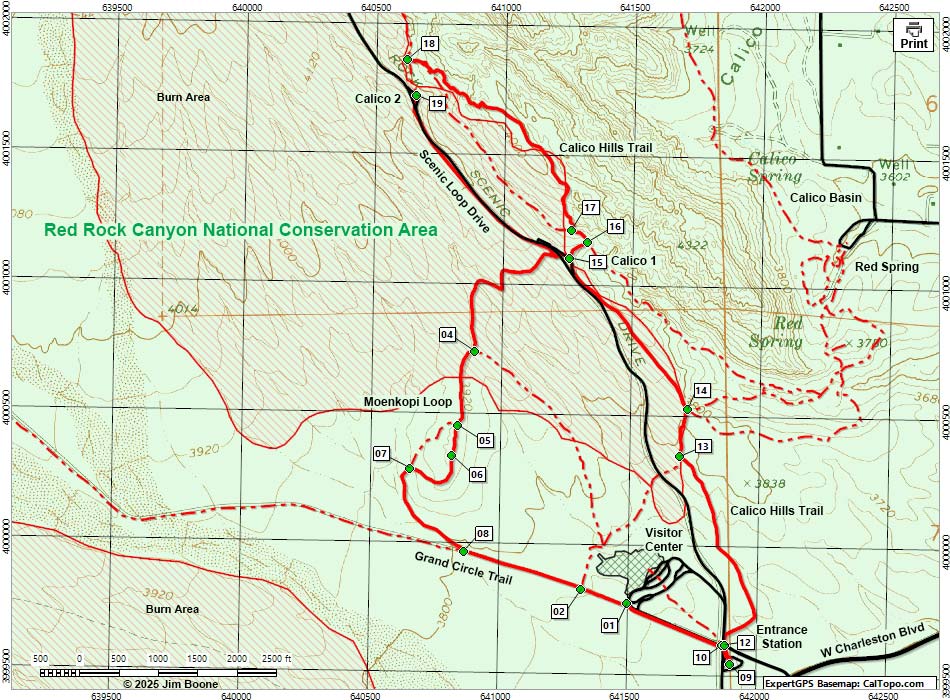 Entrance Station - Calico 2 - Moenkopi Hill Loop Map