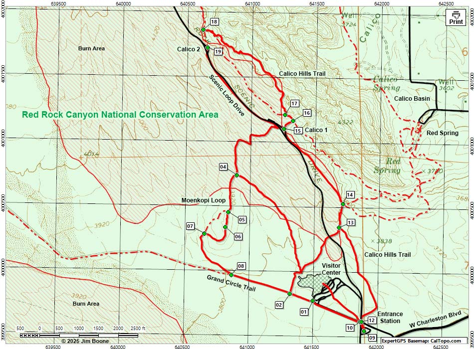 Overall Map for Visitor Center Area Loops