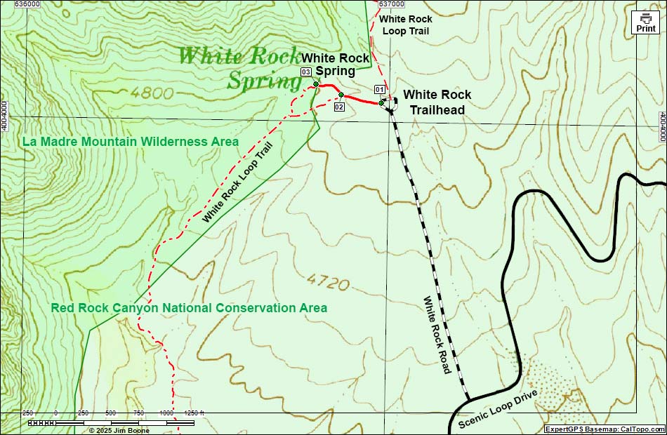 White Rock Spring Trail Map