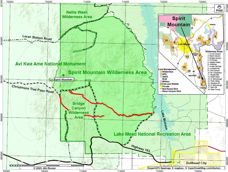 Spirit Mountain Wilderness Area Map