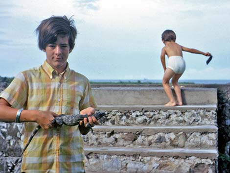 Jim with iguana